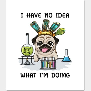 Adorably Clueless: Pug Scientist's Confusion Posters and Art